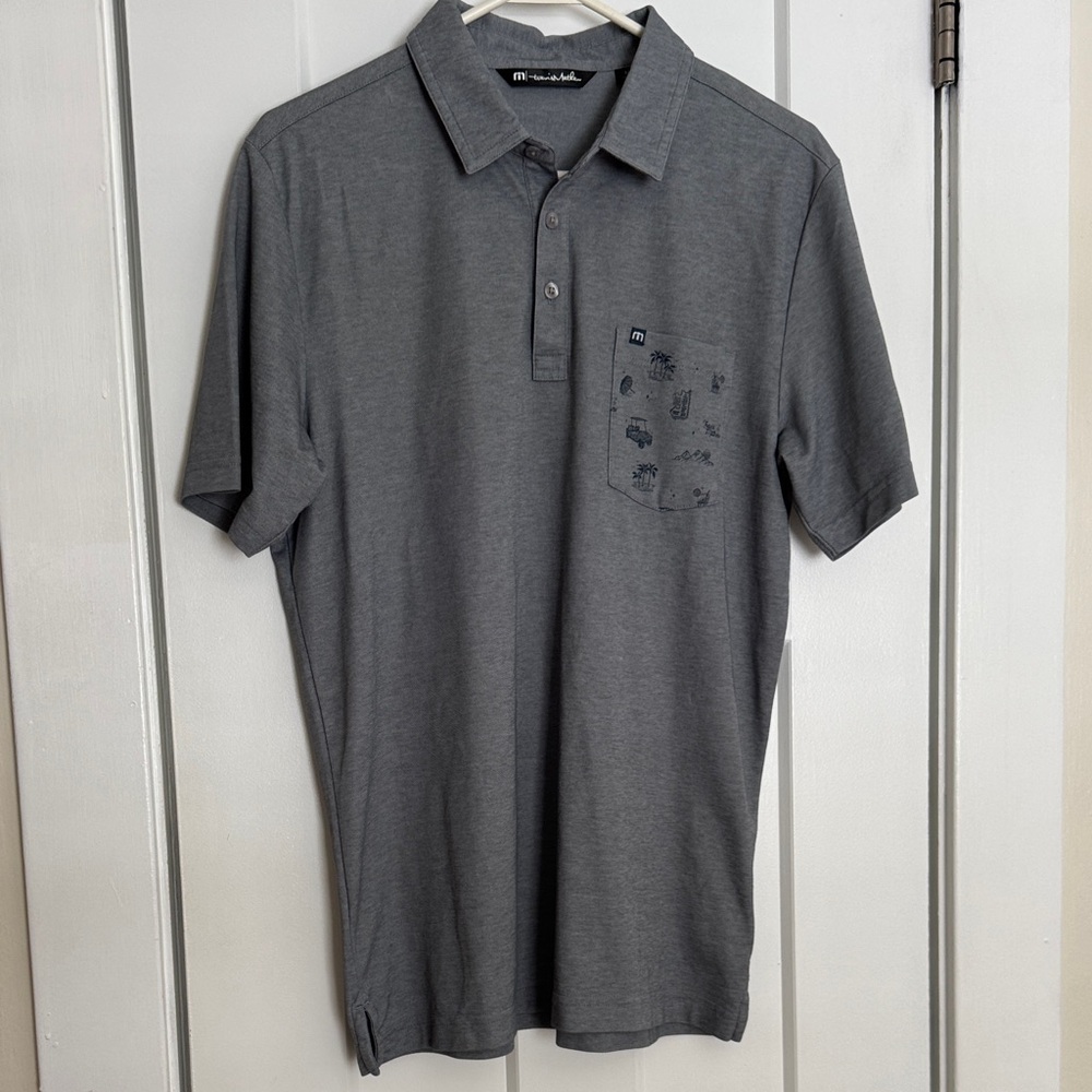 Travis Mathew Dark Gray Polo Shirt - Picture 1 of 13